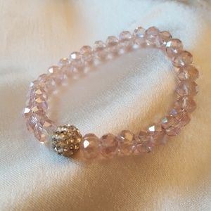 SALE!  Bracelet Crystallized LN Pink Multifaceted